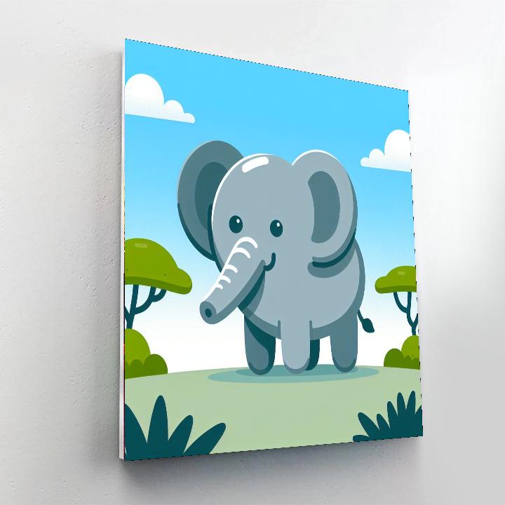 Enthusiastic Elephant Paint By Numbers Art