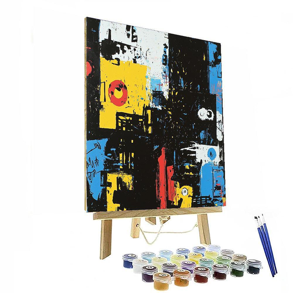 Jean-Michel Basquiat Inspired Fragmented Identities  Number Painting