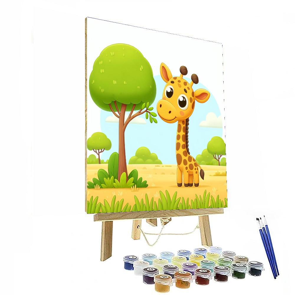 Grinning Giraffe Number Painting