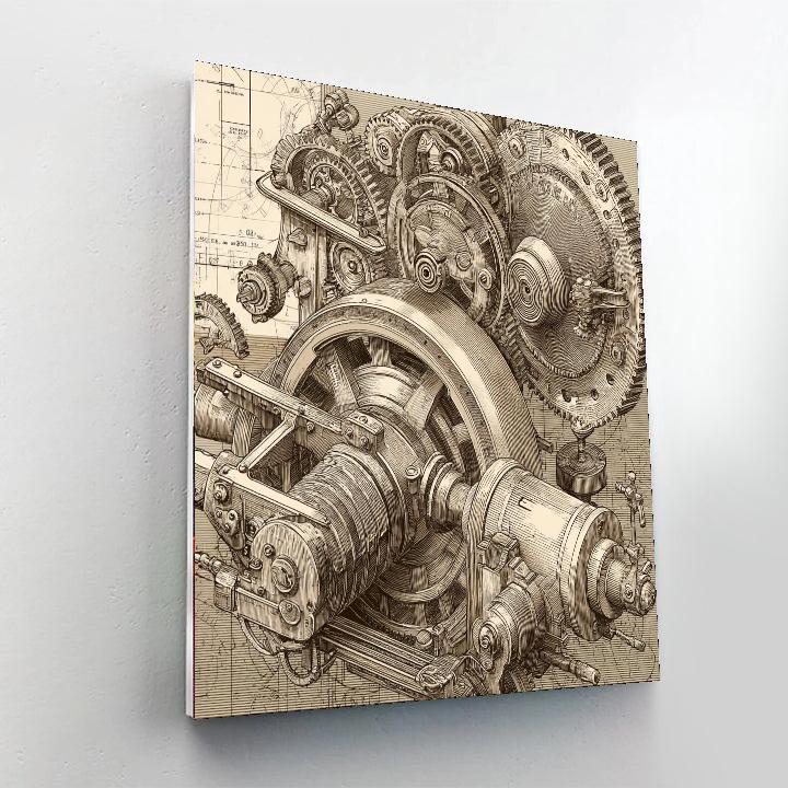 Da Vinci Inspired Da Vinci's Mechanical Fantasy  Paint By Number