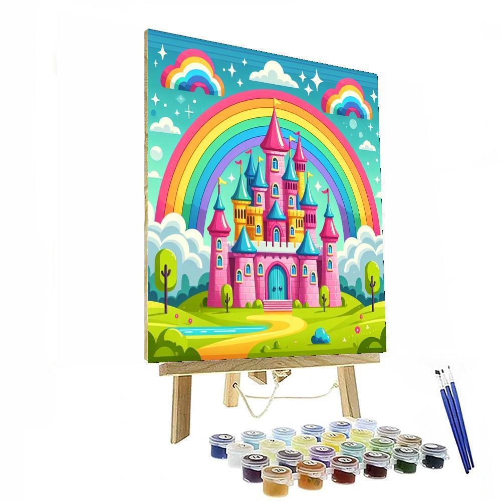 Rainbow Fairytale Castle Painting By Numbers Kit