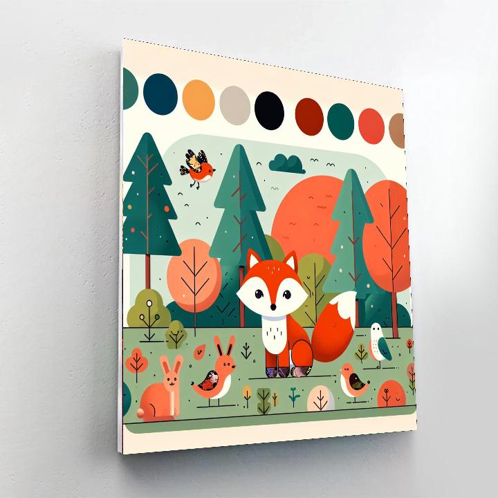 Friendly Fox's Forest Friends Numbered Painting Kits