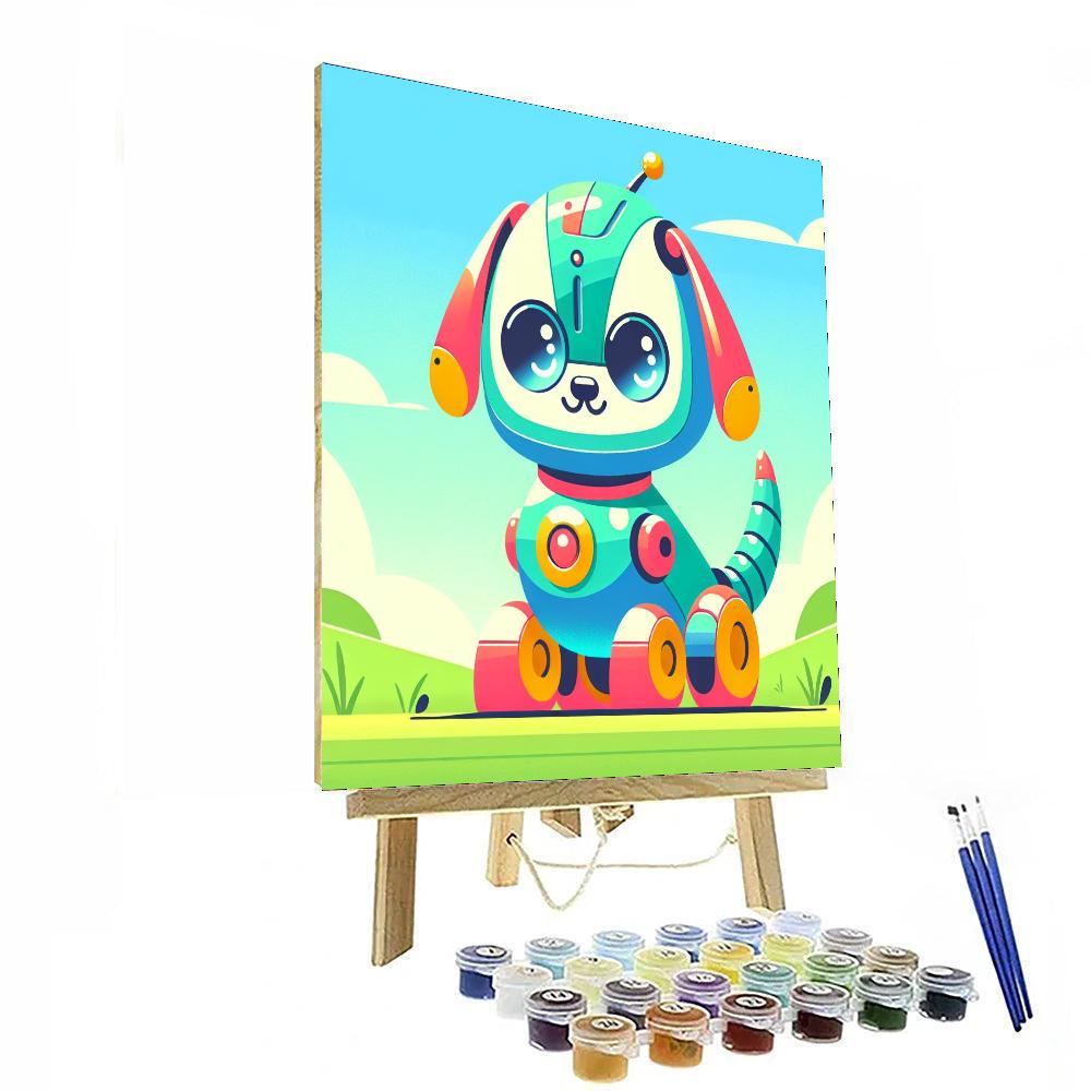Curious Robot Dog Paint By Numbers Art