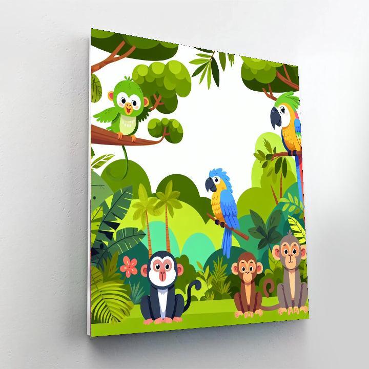 Radiant Rainforest Rhythm Number Painting