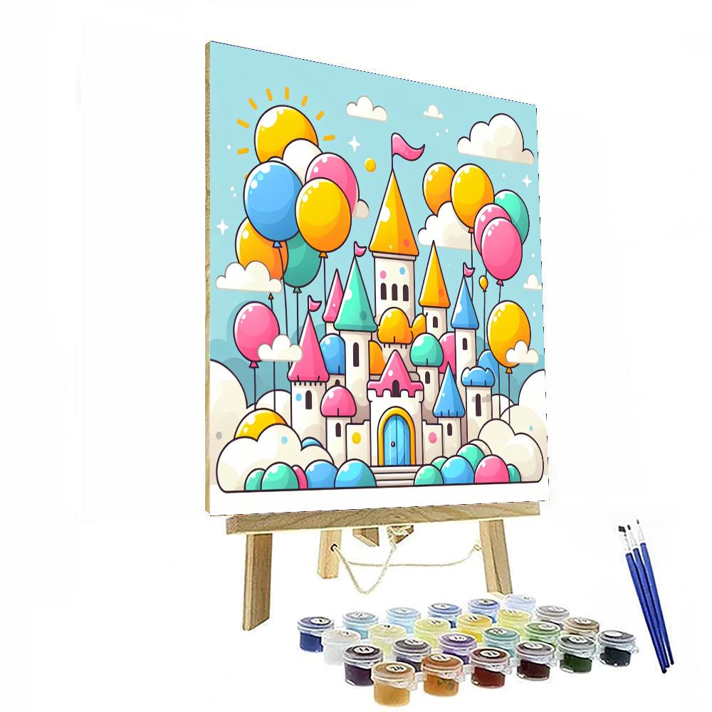 Cuddly Cloud Castle Number Painting