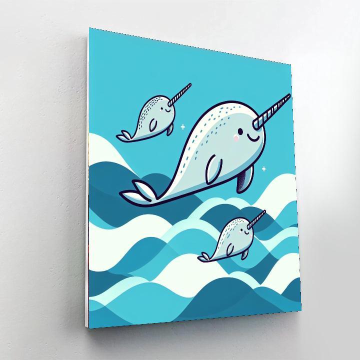 Nurturing Narwhals Paint By Numbers Art