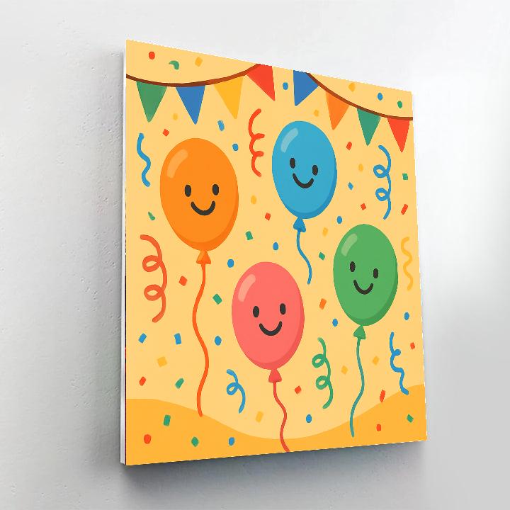 Bubbly Balloon Party DIY Paint By Numbers