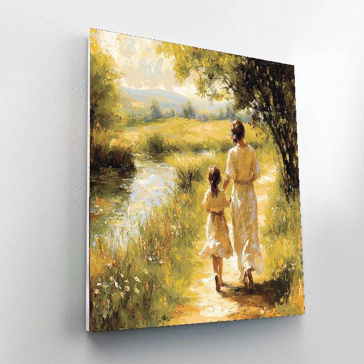 Hand In Hand On The Path Painting Number Kit