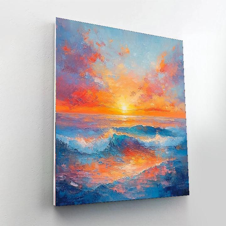 J.M.W. Turner Inspired Mediterranean Sunset Reflection  Paint By Numbers