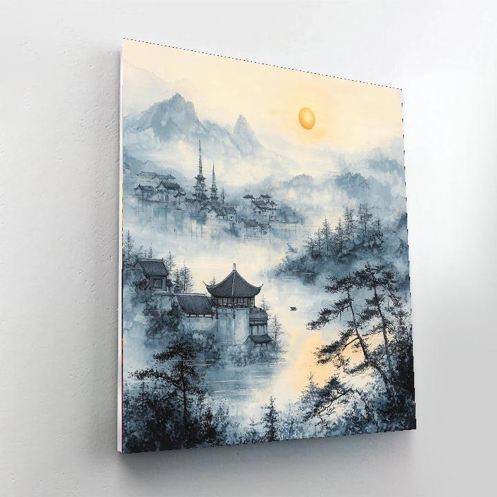 Zhao Mengfu Inspired Harmony Of Light And Shadow  Paint By Number