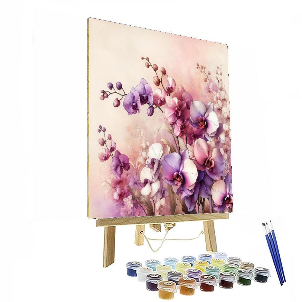 Elegant Orchid Delight Painting Number Kit