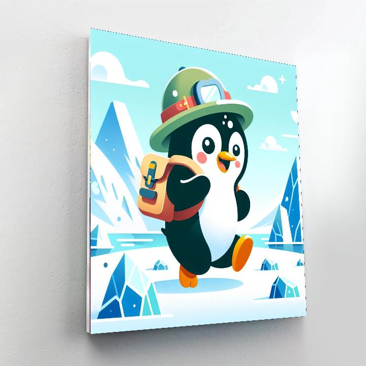Arctic Explorer Penguin Number Painting