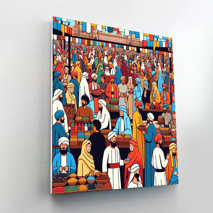 Medieval Market Magic Paint By Numbers Art