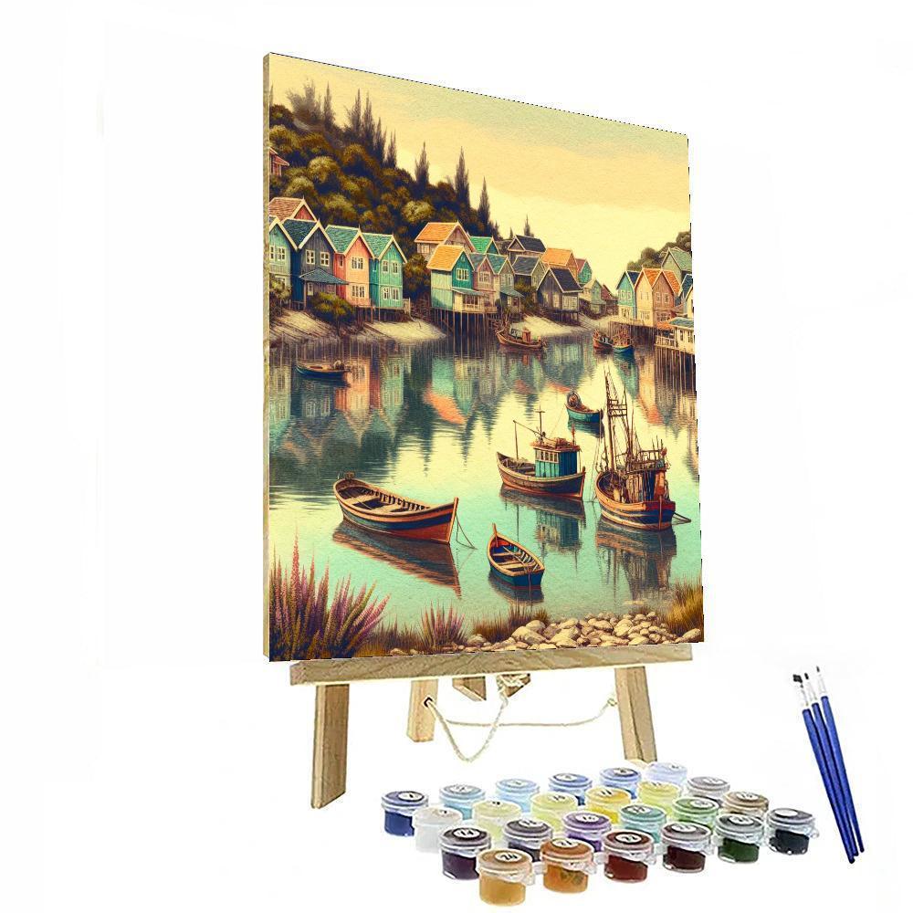Nostalgic Seaside Village Paint By Number