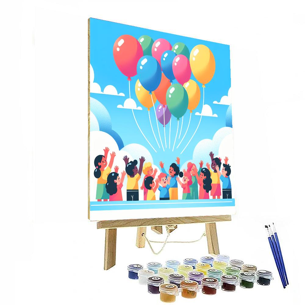 Whimsical Balloon Parade Painting By Numbers Kit