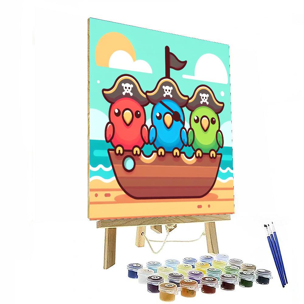 Pirate Parrot Pals Paint By Numbers Art