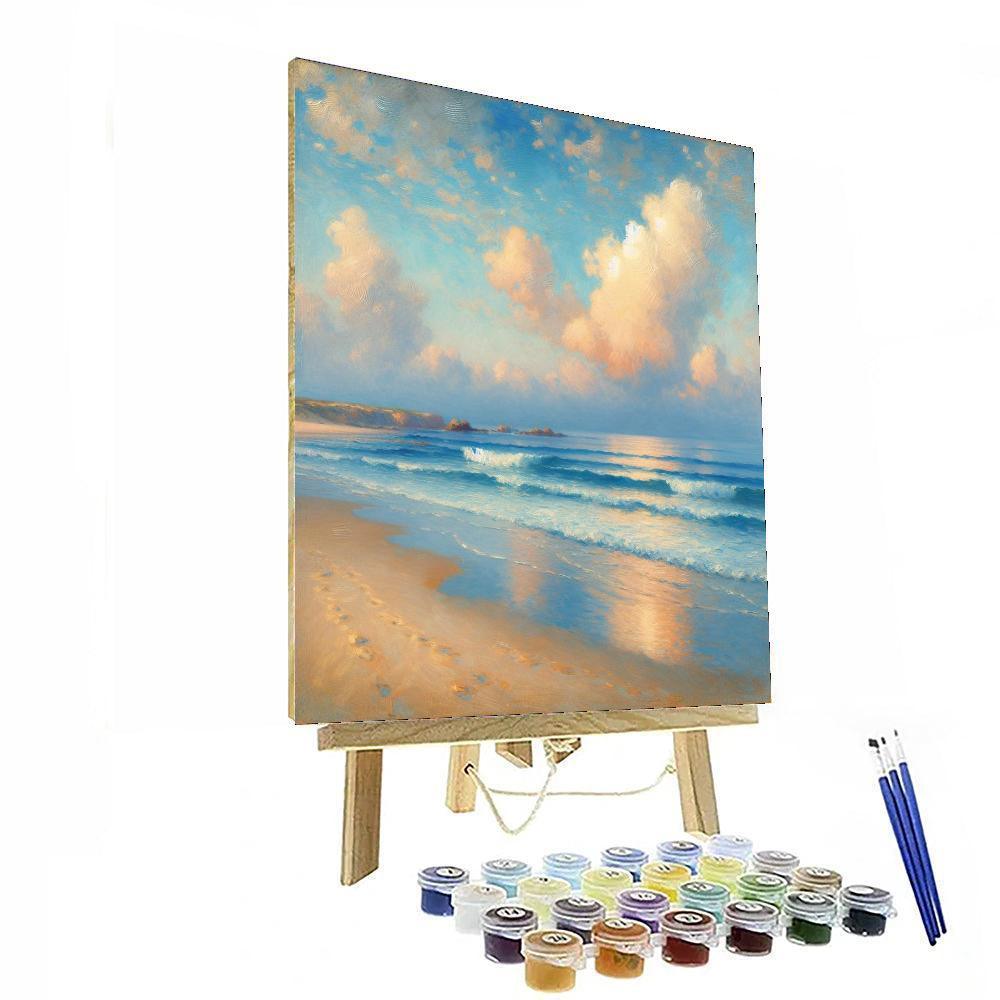 Serenity Coastline Scene Painting Number Kit