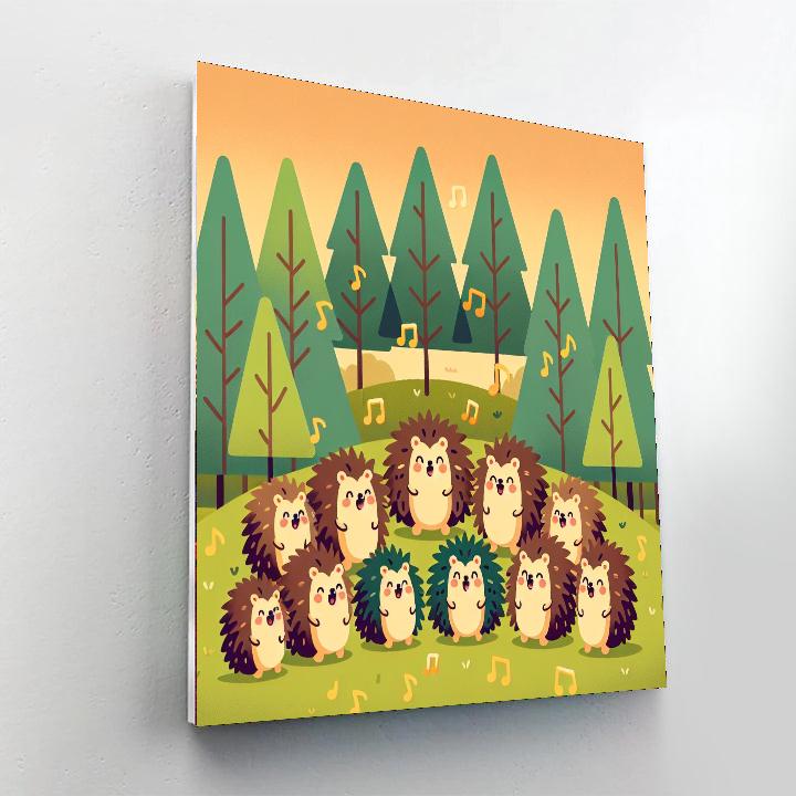 Harmony Of The Hedgehogs Painting Number Kit