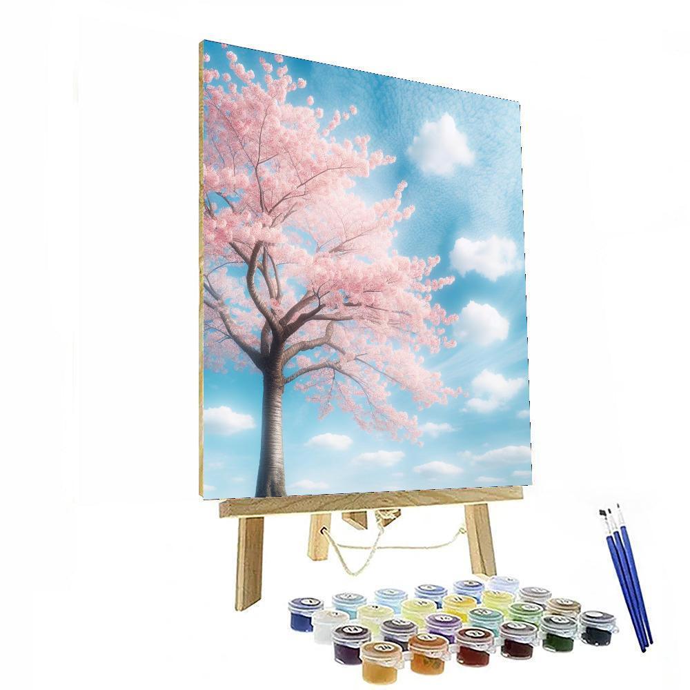 Elegant Sakura Blossom Painting Number Kit