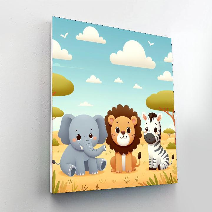 Sweet Safari Adventure Paint By Numbers Art