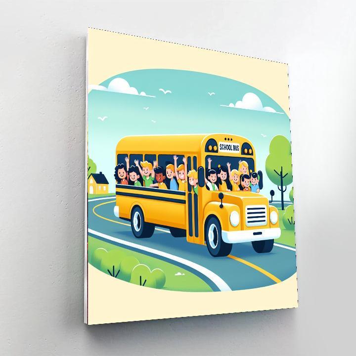 Happy School Bus Journey Numbered Painting Kits