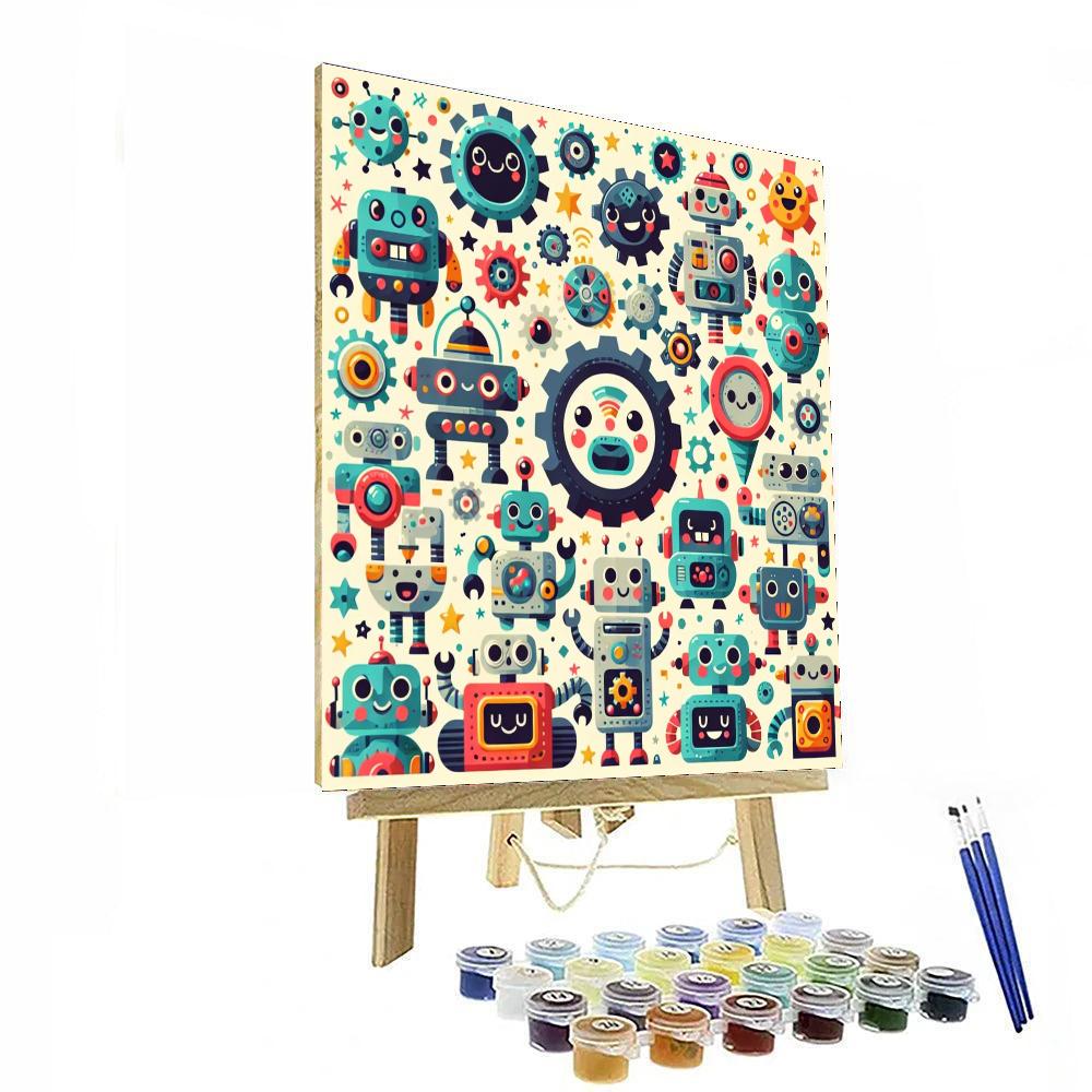 Fun Robot Adventure Paint By Numbers