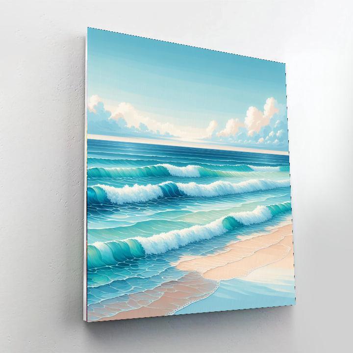 Dreamlike Ocean Waves Painting Number Kit