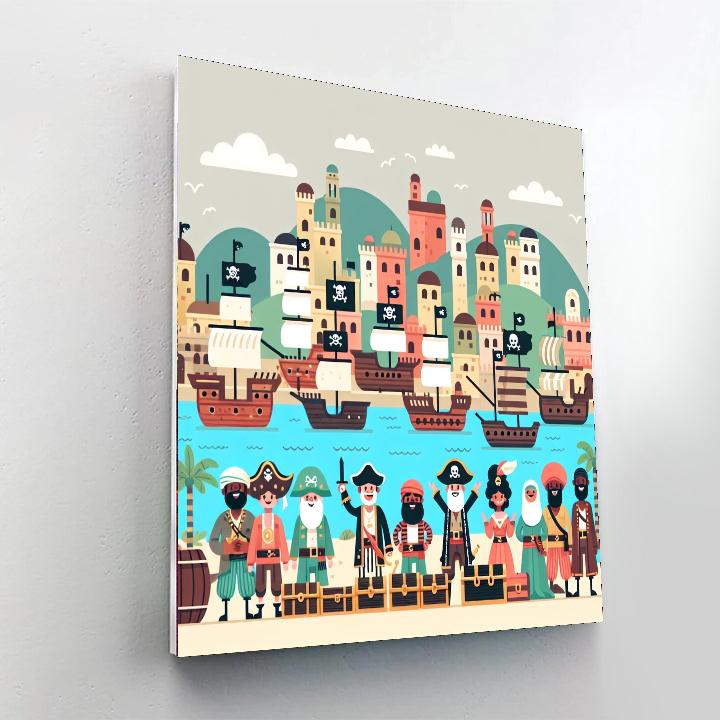 Pirate Port Paint By Numbers Art
