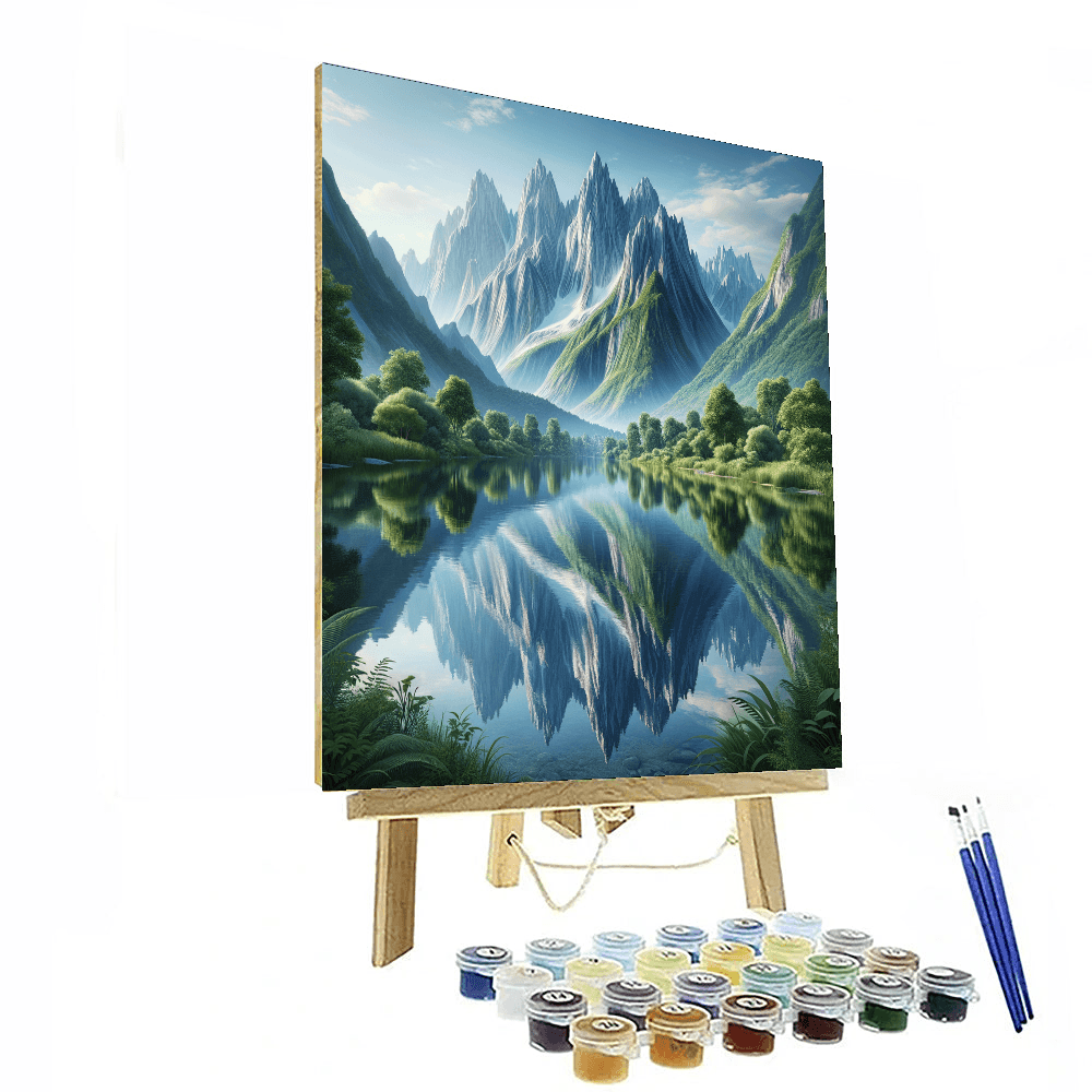 Dreamy Mountain Reflection Paint By Color