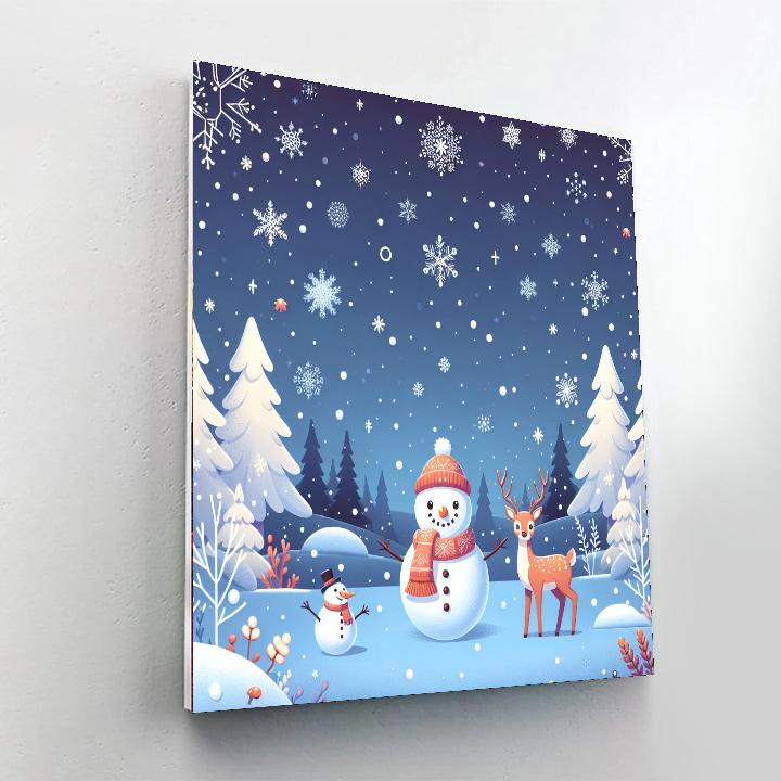 Magical Snowy Scene DIY Paint By Numbers