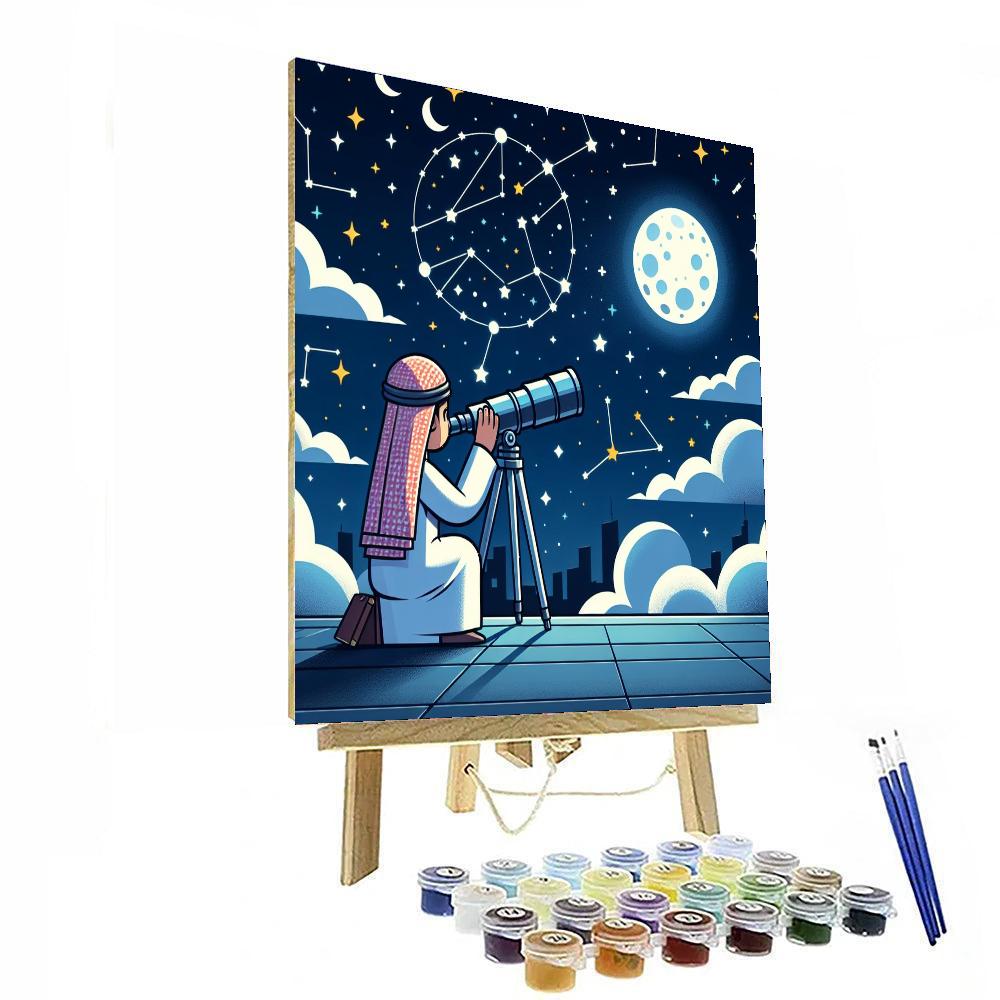 Starlit Astronomer's Night DIY Paint By Numbers