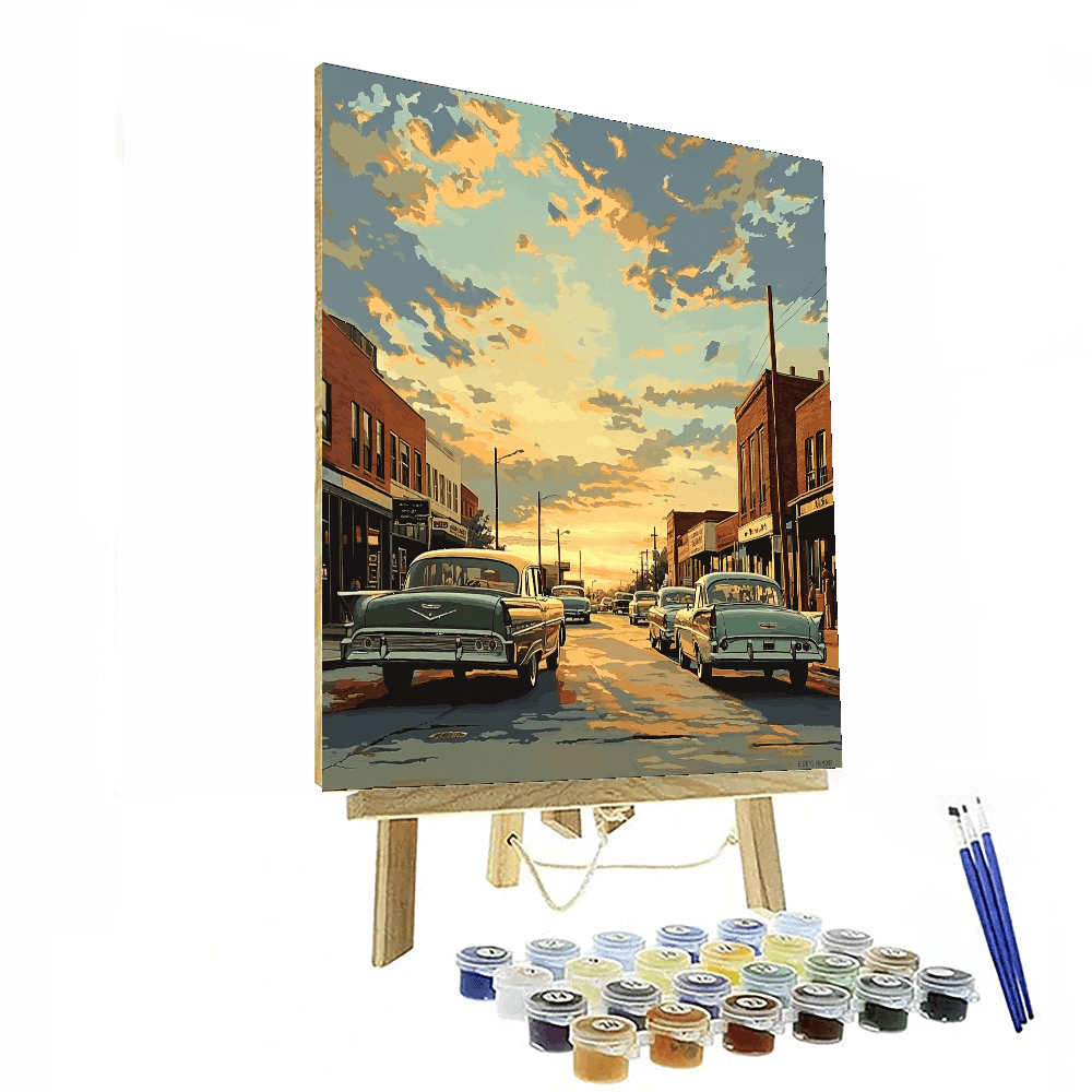 Hopper Inspired Vintage Automobile Wonders  Painting By Numbers Kit