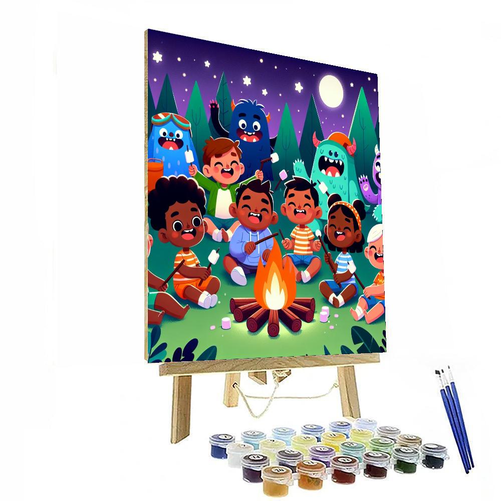 Cuddly Monster Campout Painting Number Kit