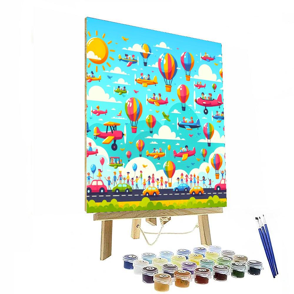Adventurers In The Sky Number Painting