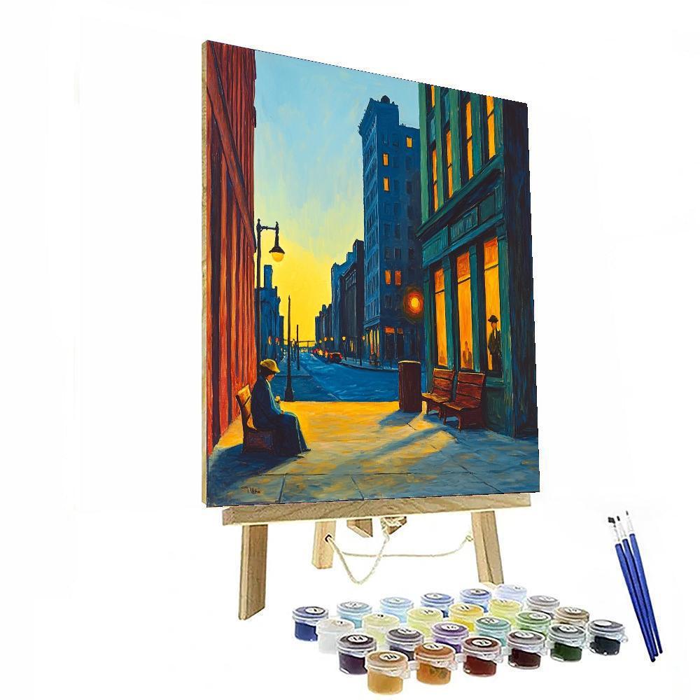 Edward Hopper Inspired Romantic Sunset Boulevard  Paint By Numbers