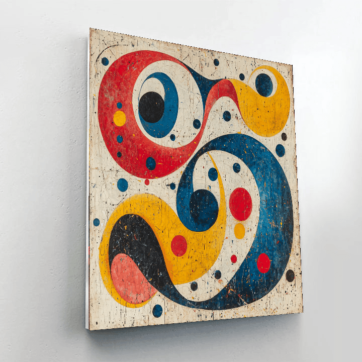 Joan Miró Inspired Whimsical Whirl  Paint By Numbers Art