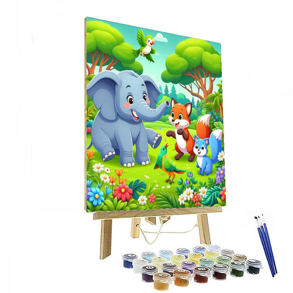 Cheerful Wildlife Encounter Number Painting
