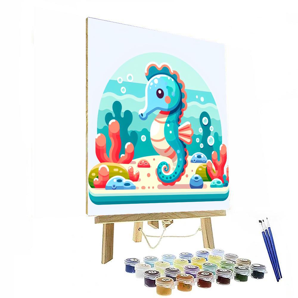 Mystical Seahorse Lagoon Paint By Numbers Art