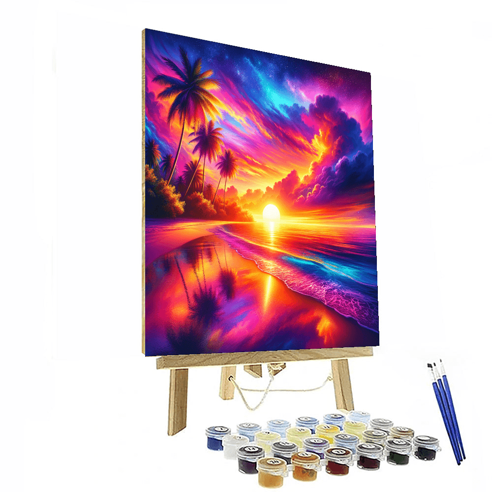 Stunning Tropical Sunset - DIY Painting By Numbers Kit