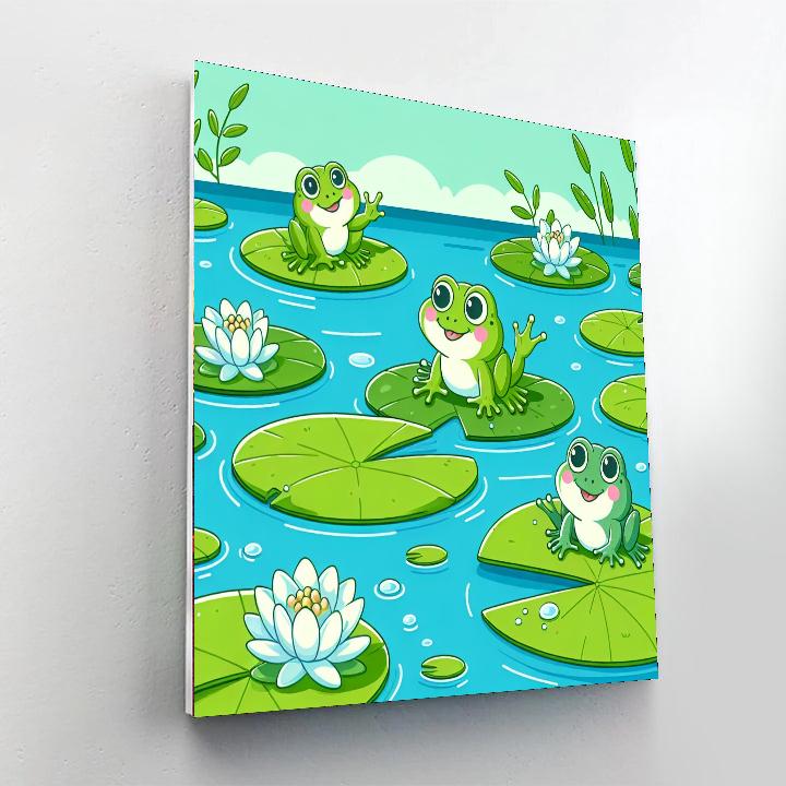 Froggy Pond Frolic Paint By Numbers Art
