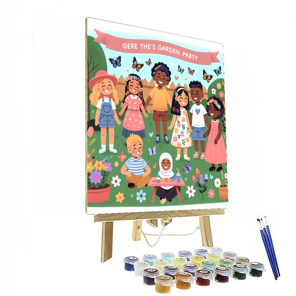 Garden Party With Butterflies Number Painting