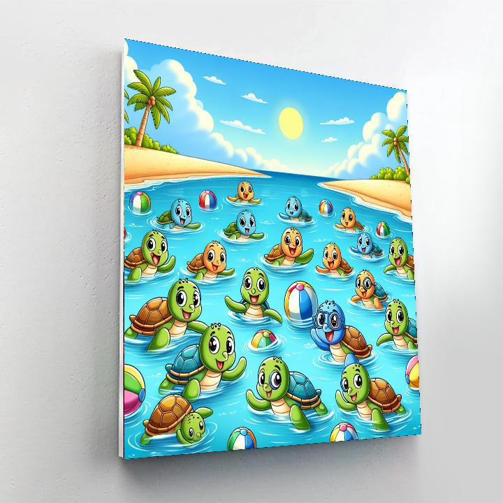 Happy Turtles Numbered Painting Kits
