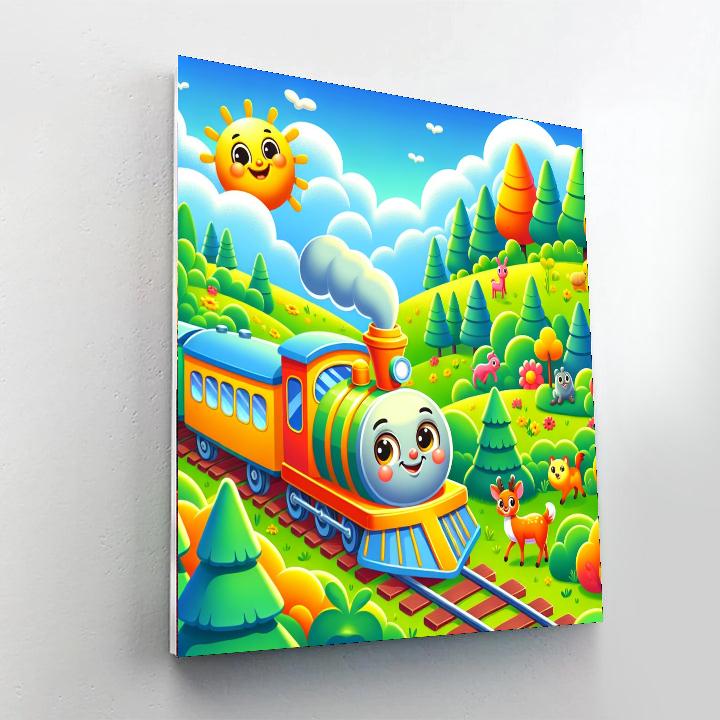 Silly Train Paint By Number