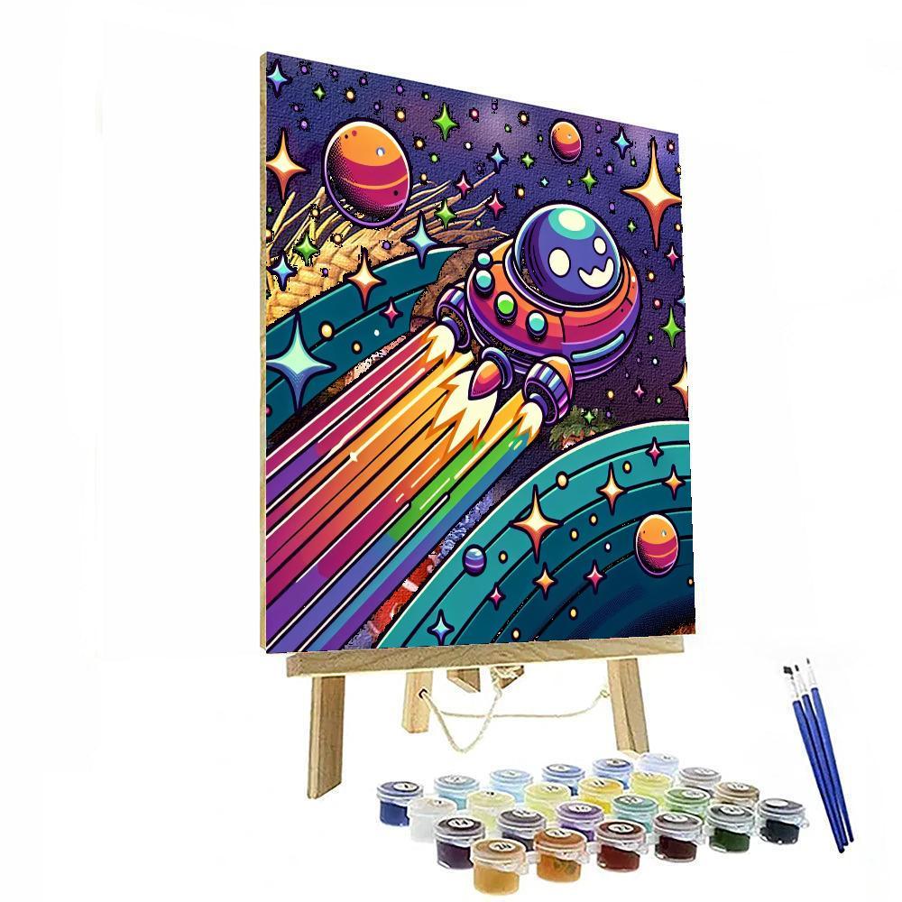 Whimsical Spaceship Painting By Numbers Kit
