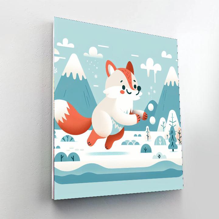 Arctic Fox's Winter Fun Numbered Painting Kits