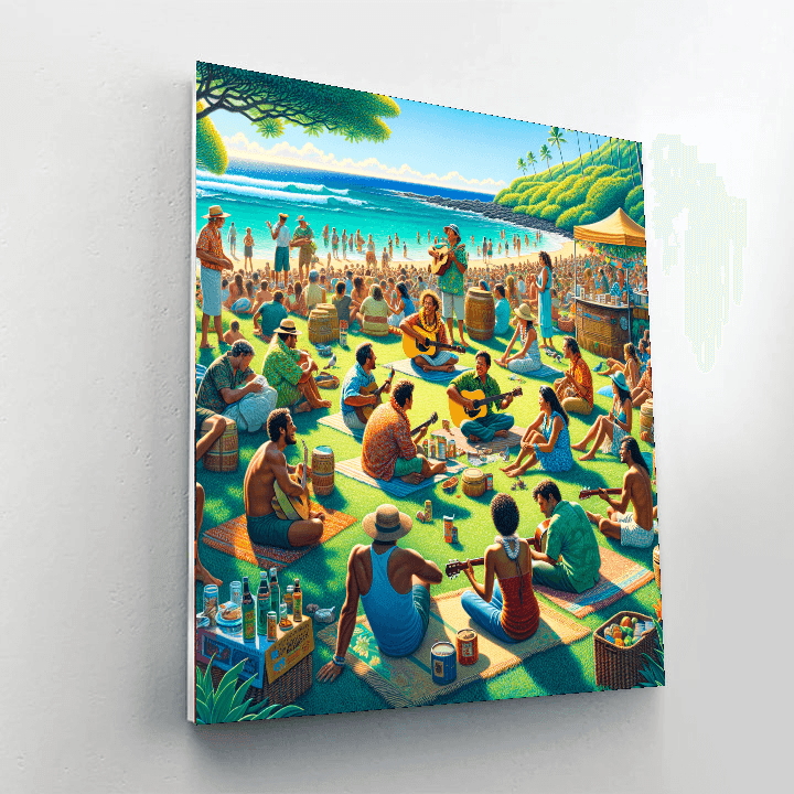 Hawaiian Slack Key Guitar Festival Painting By Numbers Kit