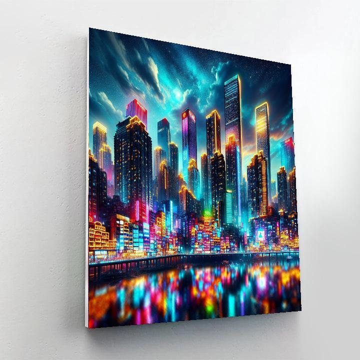 Glistening Cityscape Painting Number Kit