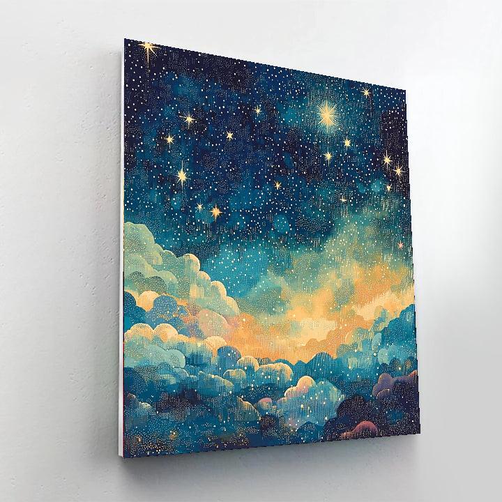 Georges Seurat Inspired Twinkling Starscape  Numbered Painting Kits