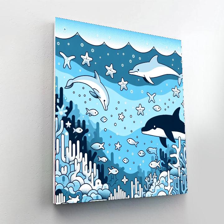 Aquatic Animal Safari Painting Number Kit