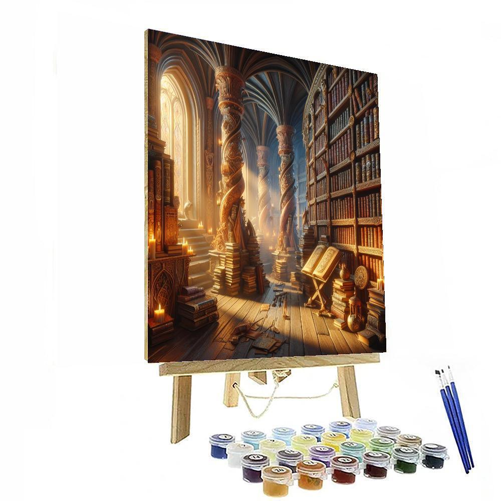 Enchanting Wizard's Library Paint By Color